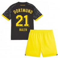 Borussia Dortmund Donyell Malen #21 Replika babykläder Bortaställ Barn 2023-24 Kortärmad (+ korta byxor)